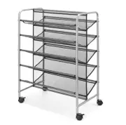 5 Tier 30 Pair Metal Mesh Shoe Rack Home Organizer Rolling Shoe Rack