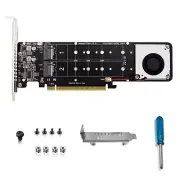 PCIE 4.0 x16 To M.2 M-Key NVME SSD Expansion Split Card Supports 4 Nvme M.2 SSD