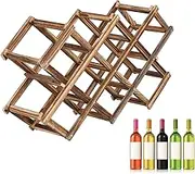 Wine Rack, Freestanding Stackable Wine Rack Organizer, Wood Wine Storage Racks Countertop, Wooden Stackable Wine Cellar Racks, Wine Bottle Stand Holder for Kitchen, Restaurant