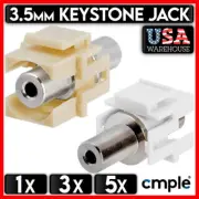 3.5mm Keystone Jack Female 1/8" Stereo Audio Coupler AUX Cable Coupler F to F