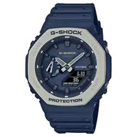 在飛比找蝦皮商城優惠-CASIO G-SHOCK 八角型錶殼雙顯錶-藍白 (GA-