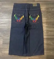 Coogi Y2K Jean Shorts Baggy Fit Grunge Wide Leg 38x23 Southpole Jnco Style NEW