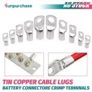 Tin Copper Cable Lugs Auto Solar Battery Closed End Crimp Connector Wire Eyelets