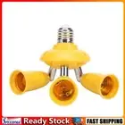 3 in 1 E27 to E27 Lamp Base Socket Splitter LED Light Bulb Holder (Yellow)
