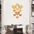 10Pcs/Set Removable Removable Decal Heart Shape Wall Mural Room Decor