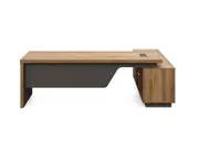 DreasyTech Executive Office Desk 2.2M With Return Brown Oak Colour