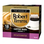 Robert Timms Coffee Bags Decaffeinated 18 Pack x 1