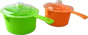 Set of 2 Microwave Saucepan with Lid Store Heat and Eat 800ml Each
