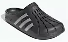 ADIDAS ORIGINALS 'Adilette Slip-On Clogs' Black/Silver US M9 W10 Pool Slide NIB!