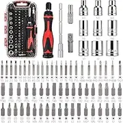 Amazon Basics 73-Piece Magnetic Ratcheting Wrench and Electronics Precision Screwdriver Set