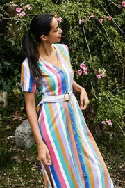 Cassidy Cruise Stripe Midi Dress--SUG-D0445