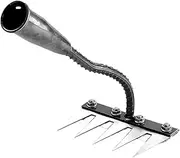 5/6/7/8 Iron Rake 2.0, Gardenia Weeding Rake, Durable Iron Weeding Rakes,Multifunctional Lightweight Teeth Carbon Steel Garden Weeding Rakes for Dethatching,Gardening,Backyard Lawn Loosening (5 Teeth)