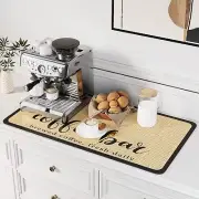 Coffee Mat Coffee Bar Mat Hide Stain Absorbent Drying Mat with Waterproof Rub...