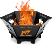 Fire Pit for Camping- 27.5 Inch Collapsible Firepit for Patio outside Wood Burni
