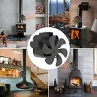 Flue Pipe Heat Powered Fireplace Fan 6 Blade Multifunctional Working Temperature
