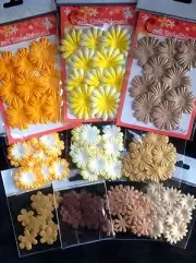 178 Flowers flower Lot petals assortment Handmade mulberry paper autumn cards 23