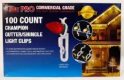 Titan Pro 100 Count Commercial Grade Gutter Clips, Shingle Clips, Light Clips