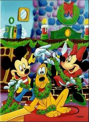 MICKIE MOUSE, MINNIE AND PLUTO VINTAGE COLLECTIBLE CHRISTMAS CARD