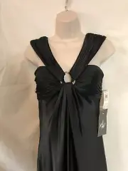 $418 ++ NWT Sz 2- Aidan Mattox Long Off The Shoulder Dress Black