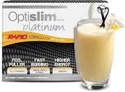 Optislim VLCD Platinum Shake, Meal Replacement, Formulated for Accelerated Weight Loss, with 10g High Protein and Ginseng, 25 Vitamins and Minerals Per Serving - Vanilla Flavour - 21 x 25g Sachet