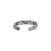 Sterling Silver .925 Spiral Design Toe Ring adjustable size | Made In USA
