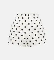 [Dolce & Gabbana] Dolce & Gabbana Polka-dot high-rise cotton-blend shorts AU 16 white
