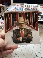 Trump Marlboro Man In Cowboy Hat 5x4.5 UV Laminated Sticker