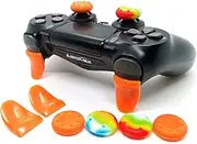 L2 R2 Ps4 Trigger Extenders (1 Pair L2 R2 Triggers, 4pcs Joystick Cap, 2 Pairs LED Light Bar Decal) for PlayStation 4 Controller