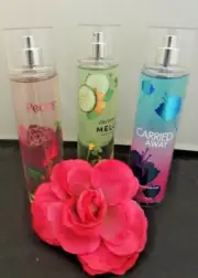 BATH & BODY WORKS MIXED 3 PC CUCUMBER MELON, CARRIED AWAY, & PEONY BODY MIST SET
