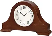 [Bulova] B1931 Sturbridge Brown Cherry Hardwood Tambour Shape Decorative Mantel and Table Top Clock with Cream Dial and Metal Spade Hands
