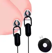 Vibrating Nipple Clamps Electric Shock Nipple Clamps Clip Adjustable Nipple Sex Toys Clitoris Clamp Nipple Vibrator with 10 Powerful Vibration Couples Clamps for Clitoris Nipple Stimulation