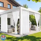 MIULEE White Privacy Outdoor Curtains Waterproof Non-See-Through Semi Sheer 2
