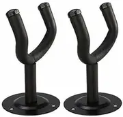 Guitar Hanger Wall Mount Holder Hook Rack Bracket Padded Instrument Display - Ideal for Acoustic, Electric & Bass Guitars, Studio & Home Use, Black Finish