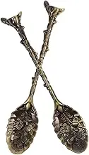 TOBBOMEY Pcs Carved Soup Spoons Set Diatomite Flower Retro Style Spoons for Soup Tea Dessert Set