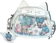 [Vobomo] Cute Cat Ita Bag Pin Display Backpack for School Preppy Backpack for Girls Y2k Aesthetic Single Shoulder Crossbody