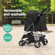 Foldable Pet Pram Stroller Dog Cat Carrier Travel 4 Wheels Pet Pushchair