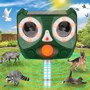 Ausale Solar Powered Animal ultrasonic Repeller, 4 Adjustable Frequencies and Modes, Bird scarer，Outdoor Weatherproof ultrasonic Repeller for Garden Frame Lawn