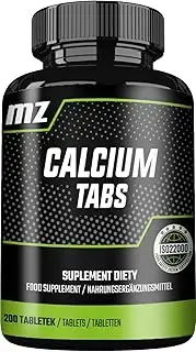 Calcium 200 Vegan Tablets - Organic Calcium Citrate 120mg per tablet - 200 Days Supply - Supports Bone Health - Diet Supplement by MZ
