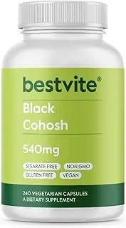 Black Cohosh 540mg (240 Vegetarian Capsules) - No Stearates - No Fillers - Vegan - Non GMO - Gluten Free