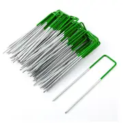Synthetic Artificial Grass Pins Fake Lawn Turf Weed Mat U Pegs Weedmat 200pcs