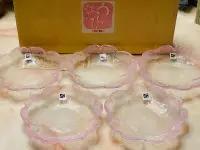 在飛比找Yahoo!奇摩拍賣優惠-日本回流 月夜野工房 手作琉璃 紫粉櫻花 盤 碟 皿 果盤1
