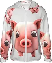 [LHBWCVN] UPF 50+ Light Jacket Full Zip Sun Protection Hoodie for Women Men Long Sleeve Smiling Animal Sun Shirts