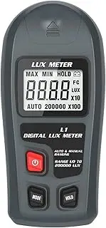 High Performance Lux Meter Digital Illuminometer 0~200,000lux LCD Pocket Light Meter Lux/FC Measure Tester Sensor Photometer Luxmeter for Homes, Agriculture, Warehouse