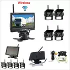 Car Bus Truck Wireless 4 Backup Camera +7" LCD Reverse Monitor Assistance System