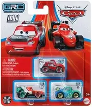 Disney Cars Mini Racers 3 Pack (Grc Racers 1 Francesco Bernoulli, Lightning McQueen and Carla Veloso)