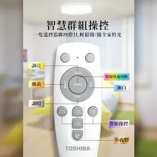 買二送一【TOSHIBA 東芝】3-4坪LED25W遙控調光調色吸頂燈 國際版(和日)