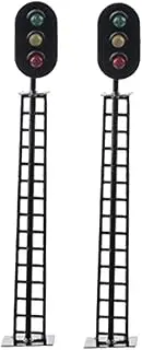 HOOTNEE 2pcs Traffic Light Model for DIY Train Signals Realistic Decor Props for Sand Table Railroad Scenarios Built Lighting for Enhanced Creativity Aesthetic Appeal