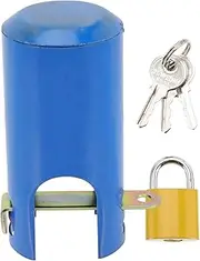 HAKIDZEL 1 Set Anti-Theft Lock Shackle Reel Sticker Splitter Plate Protective Taps Pipe Shut Locks Seal Light Kit Chain Hose for Garden Blue Wrought Iron