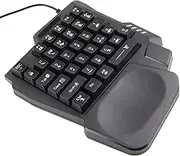 One Handed Gaming Keyboard, 3 Color Backlight 35 Keys Single Handed Wired Gaming Keyboard for Computer Mobile Games, USB Interface, Rubber Anti Slip Foot Pad, 1.5m Cable