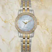 在飛比找PChome24h購物優惠-CITIZEN星辰 LADYS系列 光動能華麗水晶腕錶 31